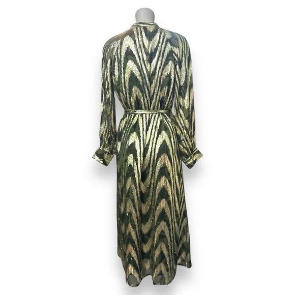 Seneca Metallic Long Sleeve Midi Shirtdress by CIEBON size XS - Picture 7 of 8